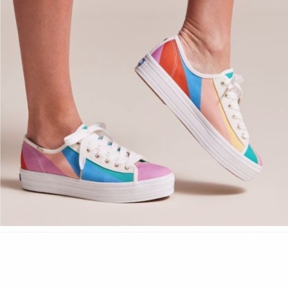 KEDS X KATE SPADE TRIPLE KICK PLATFORM SNEAKERS SIZE 8.5 - Picture 1 of 15